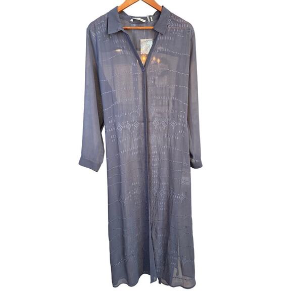 Soft Surroundings Ibiza Dress Size Petite XL Dark grey/purple missing slip - Picture 2 of 9